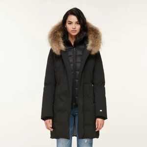 SALMA CLASSIC DOWN COAT WITH REMOVABLE NATURAL FUR - M